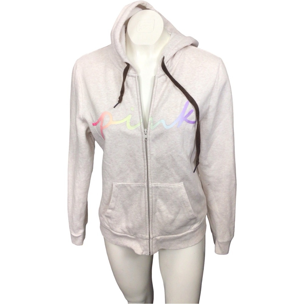 PINK Victoria's Secret Women's Hoodie with Rainbow Logo